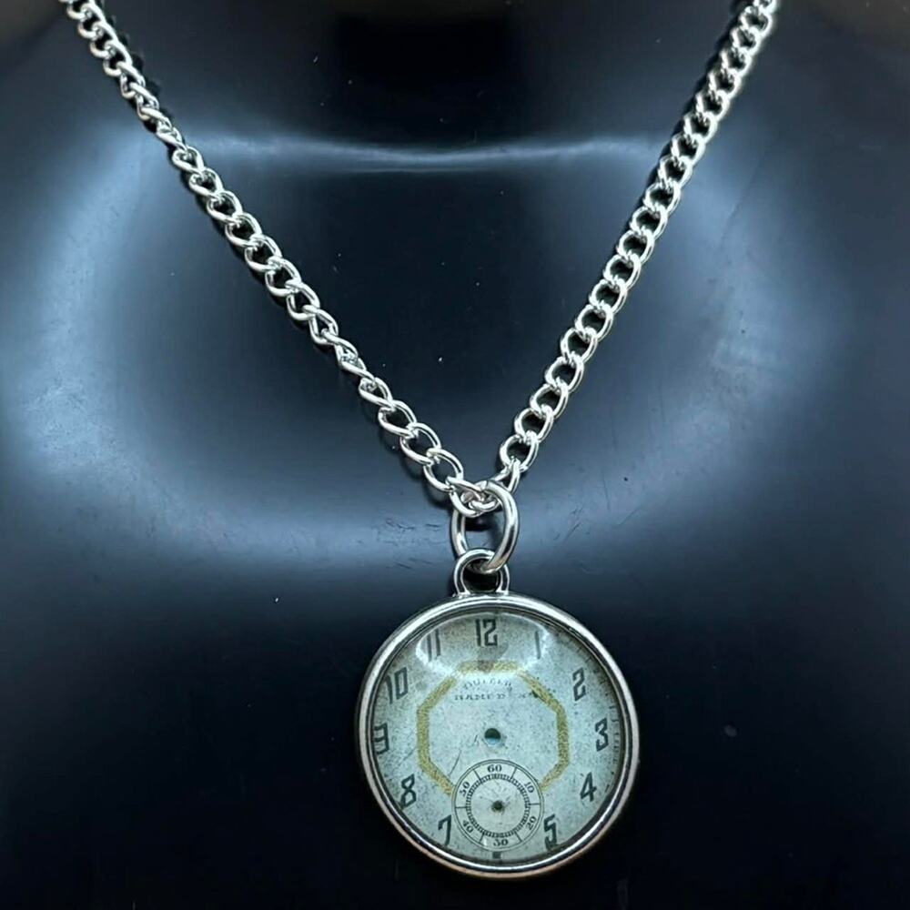 ⏰ Vintage-Style Clock Face Pendant Necklace | Silver-Tone Statement ⏰